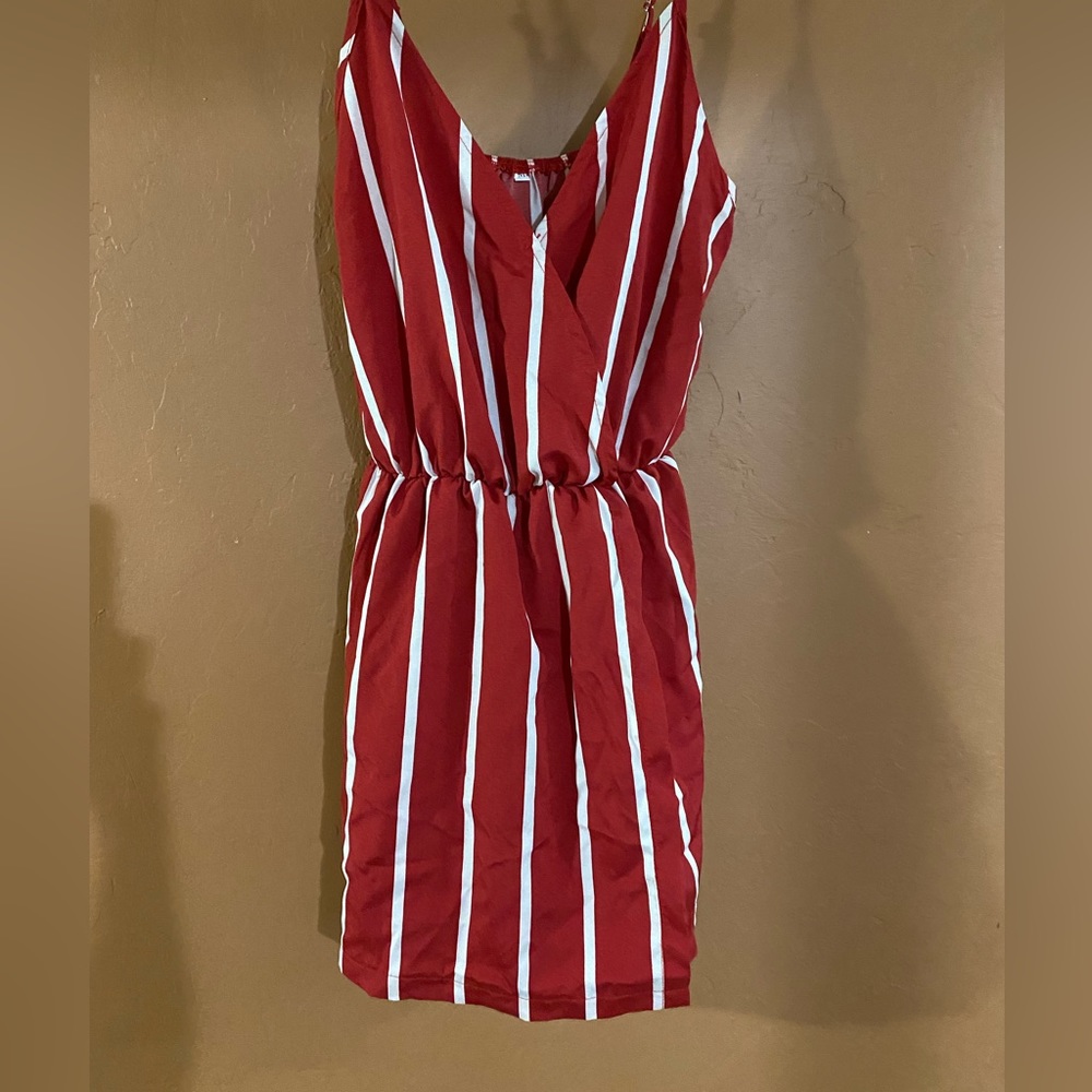 Womens red & white romper!